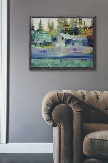 Serene Landscape Canvas Print – Tranquil Wall Art for Home | Nature-Inspired Decor | Ideal Gift for Art & Nature Lovers