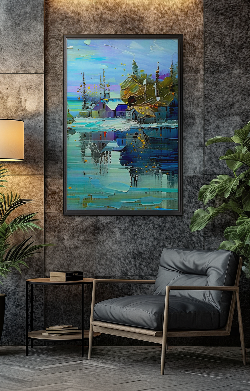 Serene Horizons – Framed Vertical Landscape Art Print