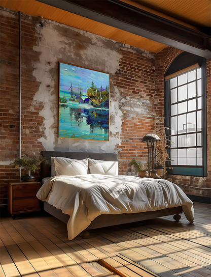 Serene Horizons – Framed Vertical Landscape Art Print