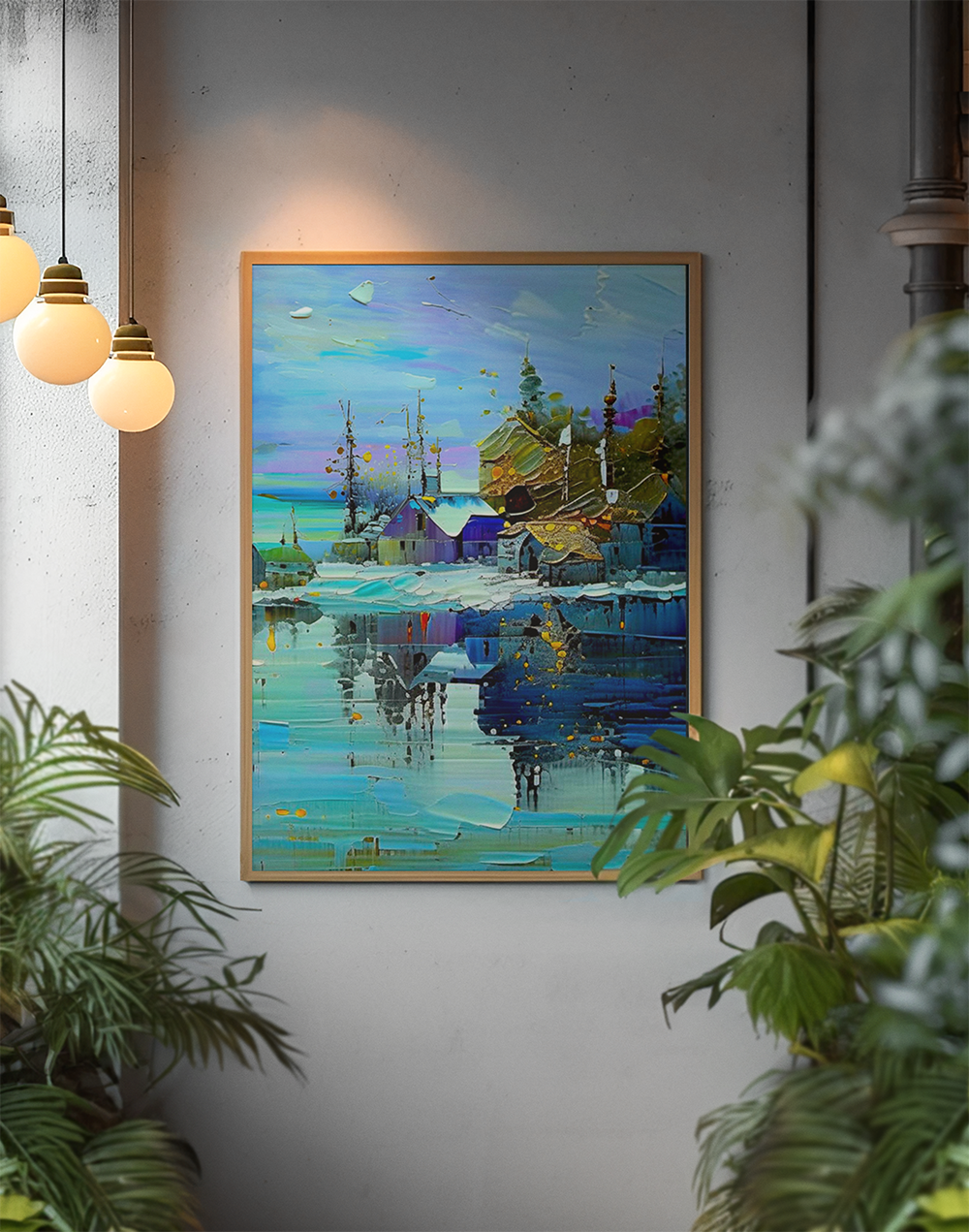 Serene Horizons – Framed Vertical Landscape Art Print