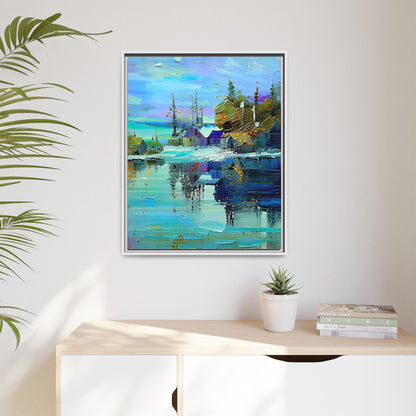 Serene Horizons – Framed Vertical Landscape Art Print