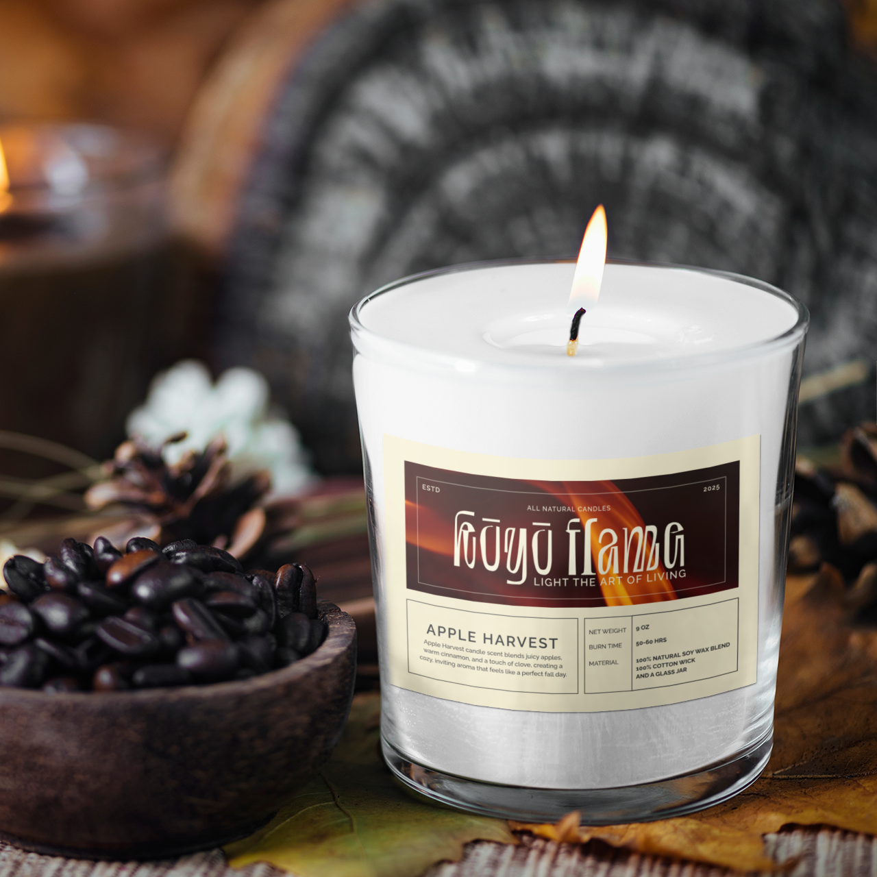 Apple Harvest Soy Candle – Cozy Fall Scent, Eco-Friendly Gift