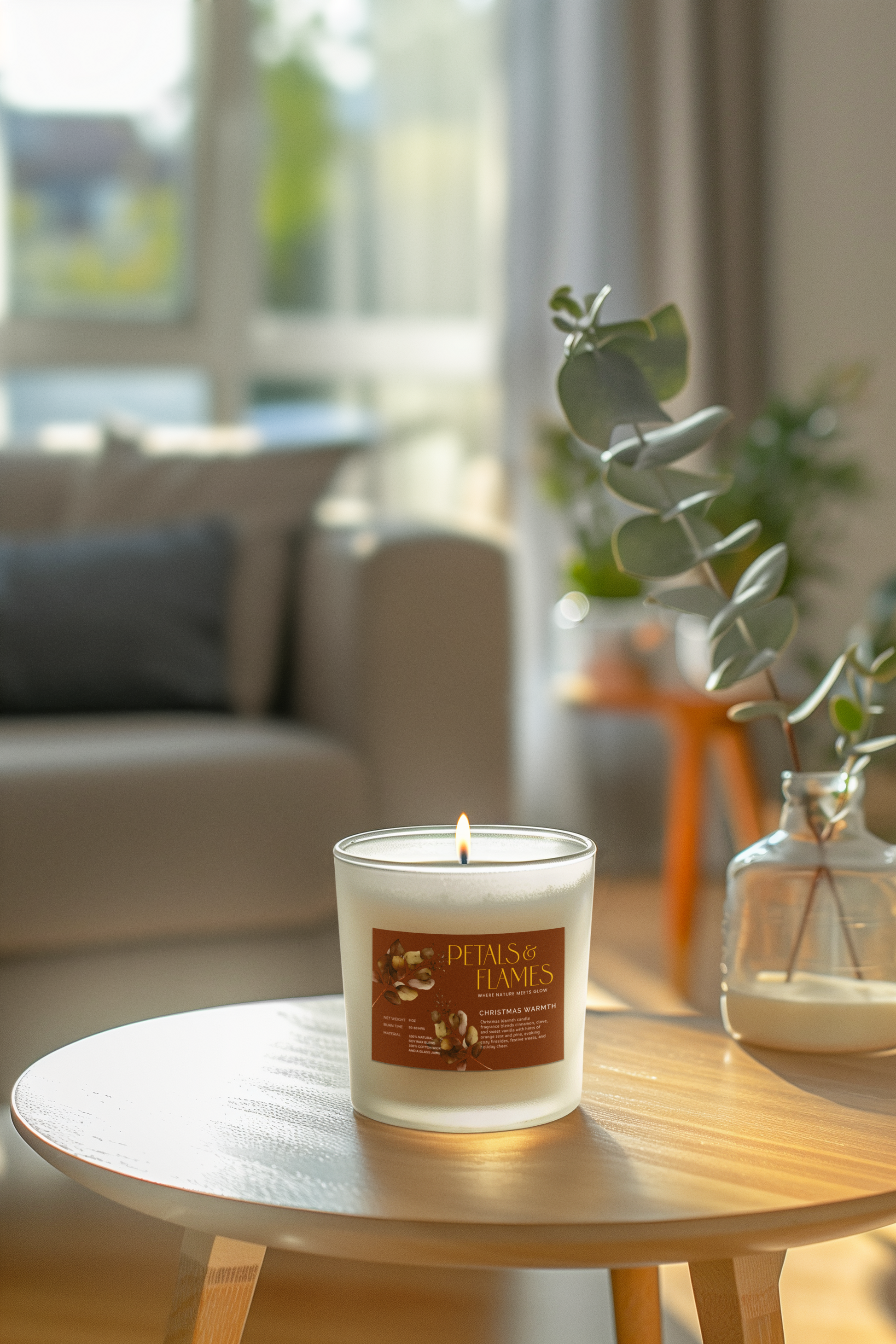 Christmas Warmth Soy Candle – Cozy Holiday Scented Gift