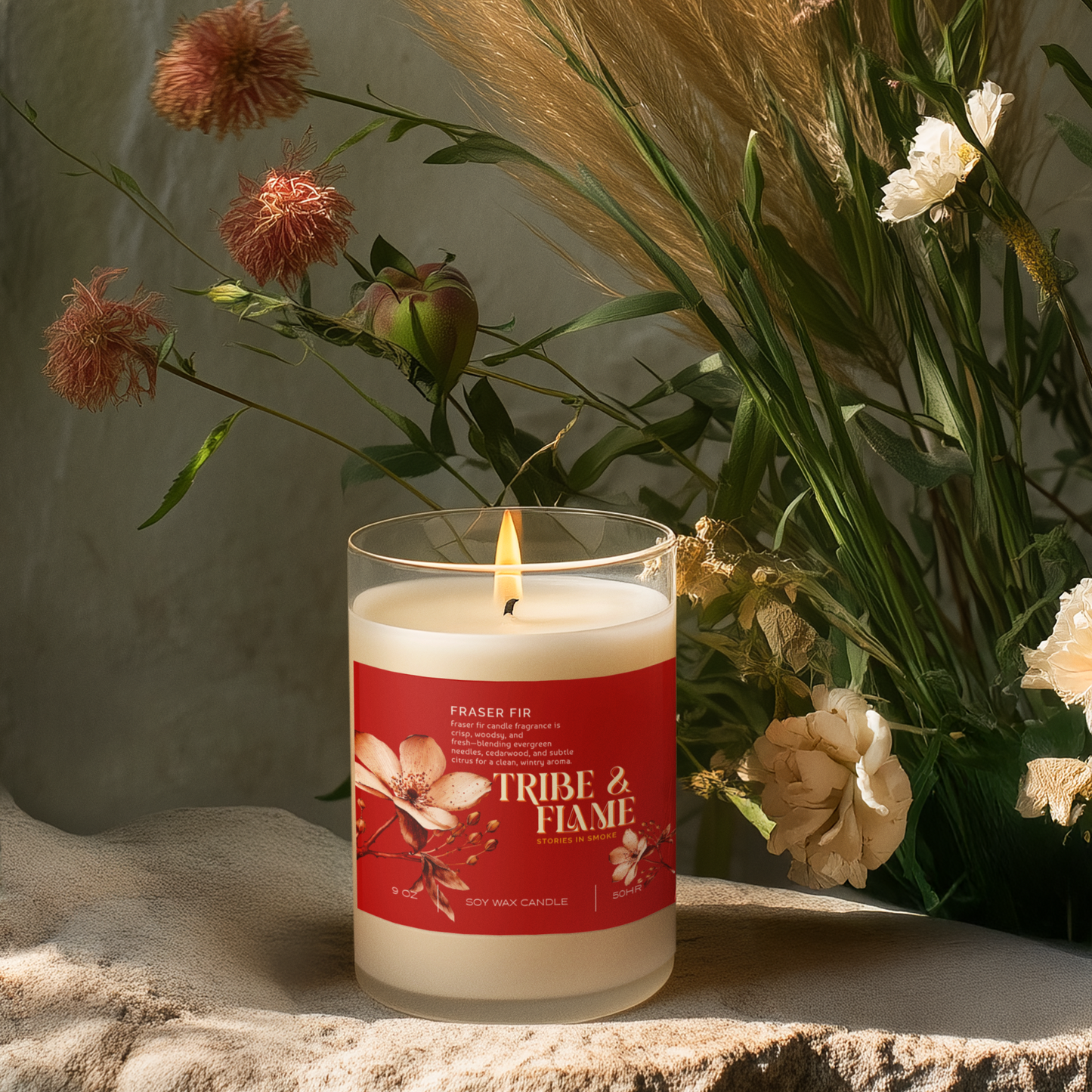 Fraser Fir Scented Candle – 9oz Coconut Apricot Wax