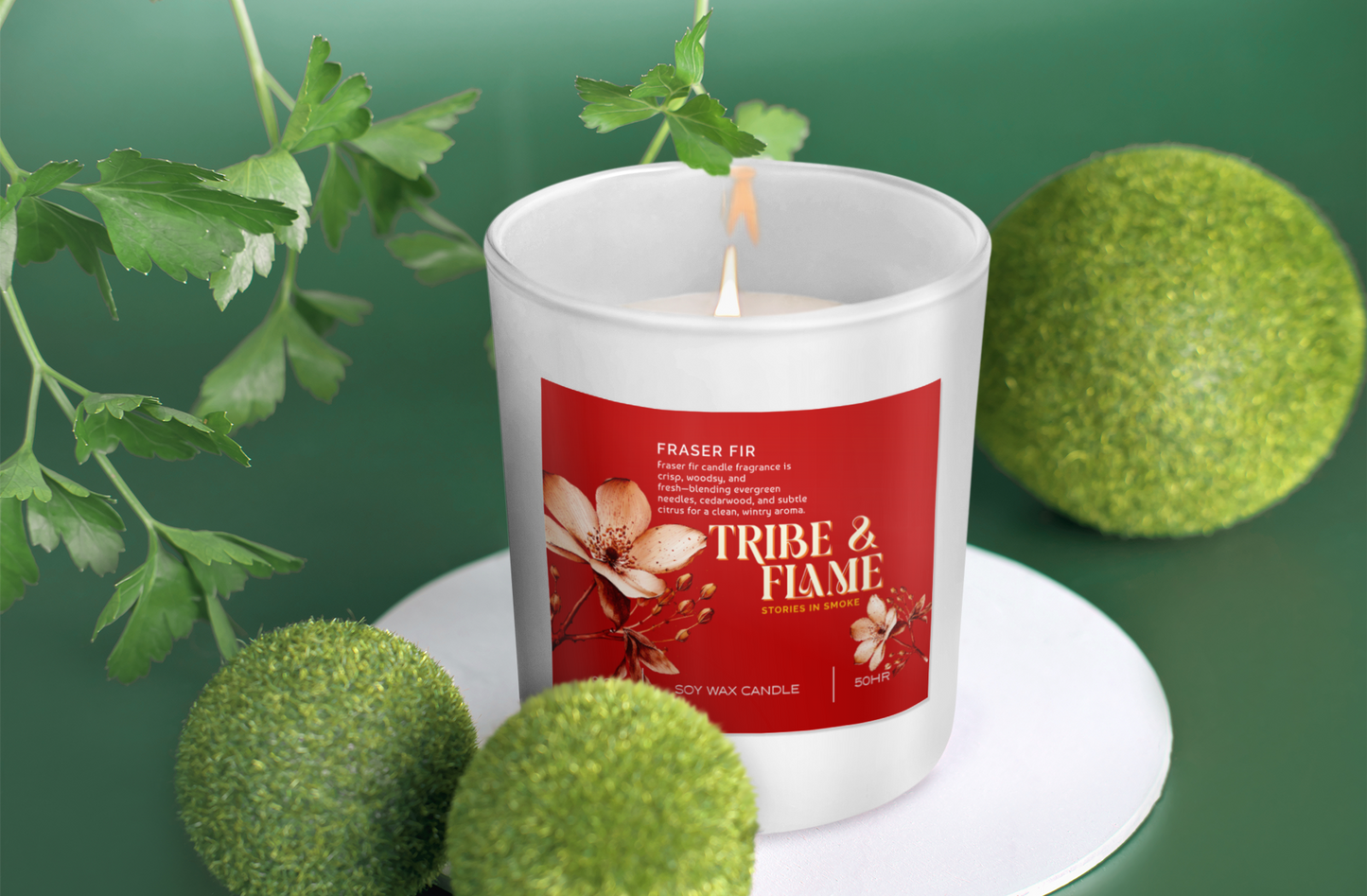 Fraser Fir Scented Candle – 9oz Coconut Apricot Wax