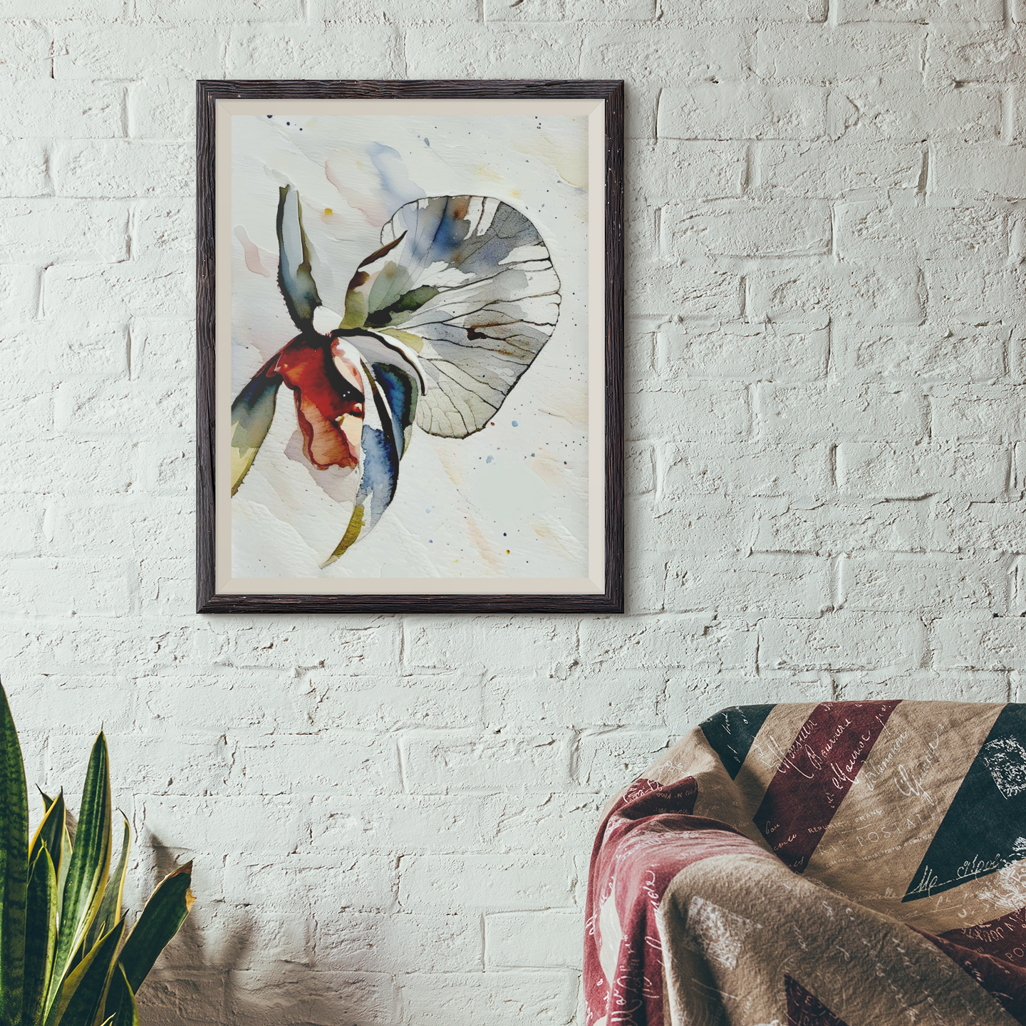 Artistic Floral Framed Poster, Abstract Wall Art, Home Decor