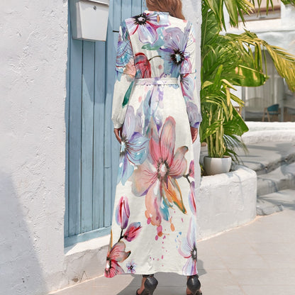 Blossom Grace Full-Length Floral Dress