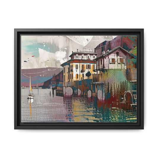 Vibrant Framed Canvas Art Print, Colorful Wall Décor, Home Decoration, Coastal Landscape, Office Artwork, Gift for Art Lovers