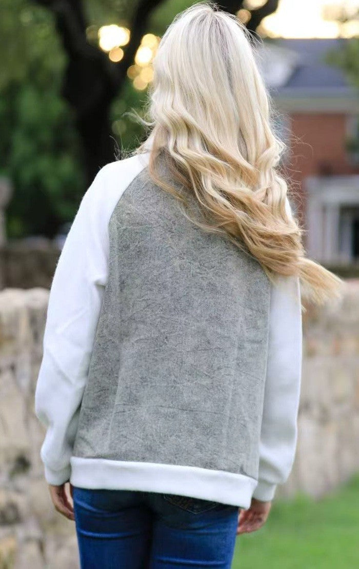 Zip up denim jacket