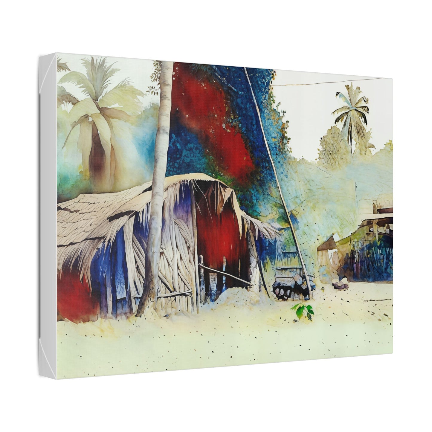 Vibrant Landscape Canvas Art, Tropical Home Decor, Beach House Wall Art, Nature Painting, Gift for Art Lovers, Relaxing Atmosphere