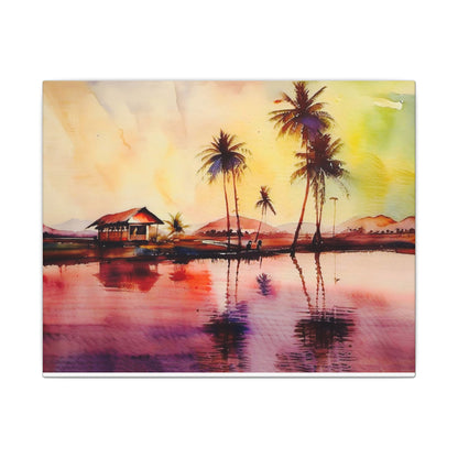 Vibrant Canvas Wall Art, Tropical Landscape Print, Home Decor, Gift for Nature Lovers, Relaxing Art Piece, Beach House Decor