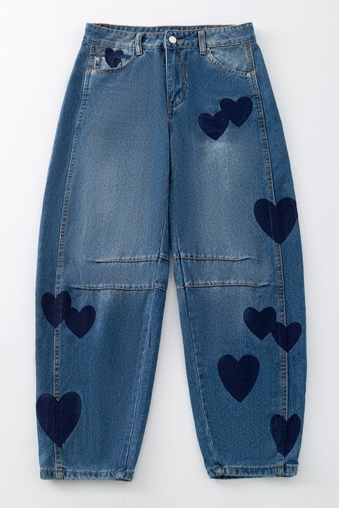 Design denim jeans heart