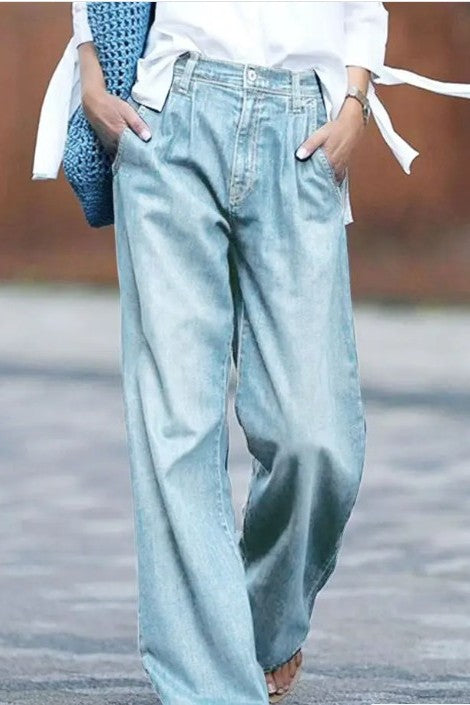 Miss Sparkling Flare jeans Light blue