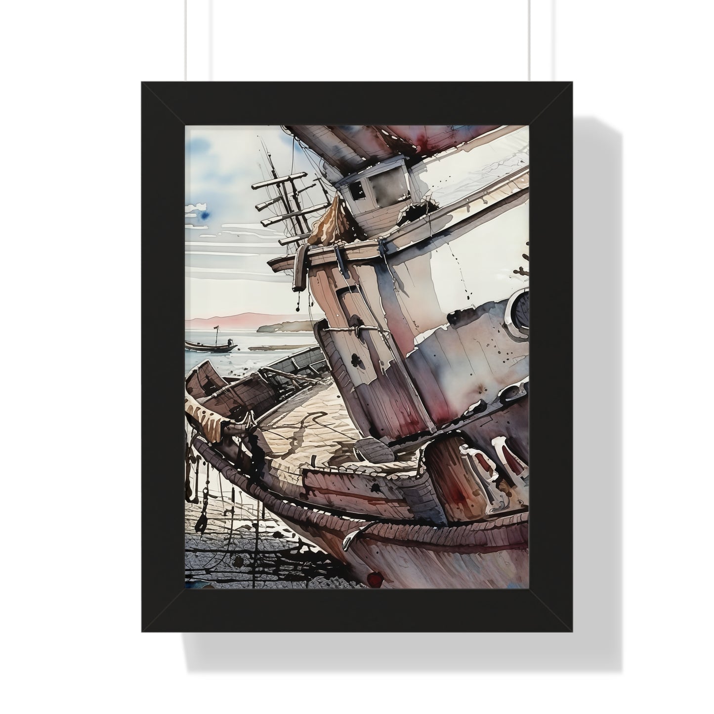 Nautical Framed Vertical Poster | Coastal Wall Art, Maritime Decor, Boat Artwork, Beach House Decor, Gift for Sailors
