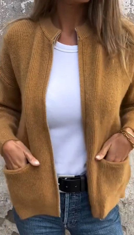 Knit Cardigan Jacket light brown