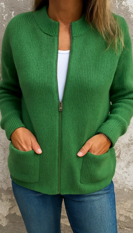 Knit Cardigan Jacket Green