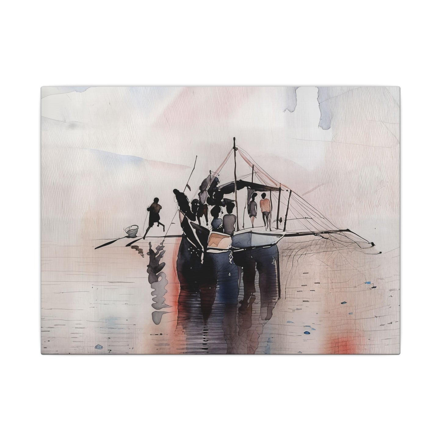 Elegant Stretched Canvas Art Print, Nautical Wall Decor, Beach House Artwork, Coastal Home Decor, Gift for Maritime Lovers