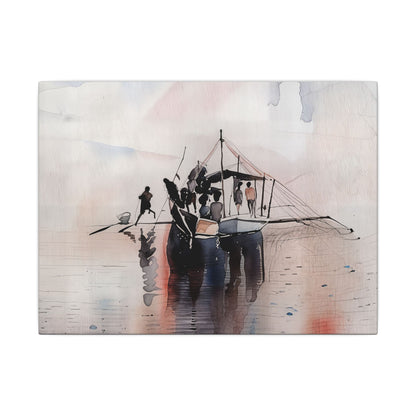 Elegant Stretched Canvas Art Print, Nautical Wall Decor, Beach House Artwork, Coastal Home Decor, Gift for Maritime Lovers