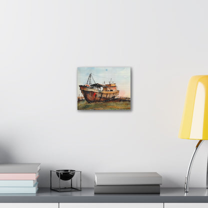 Rustic Ship Canvas Wall Art, Nautical Decor, Ocean Lover Gift, Beach House Wall Art, Maritime Home Decor