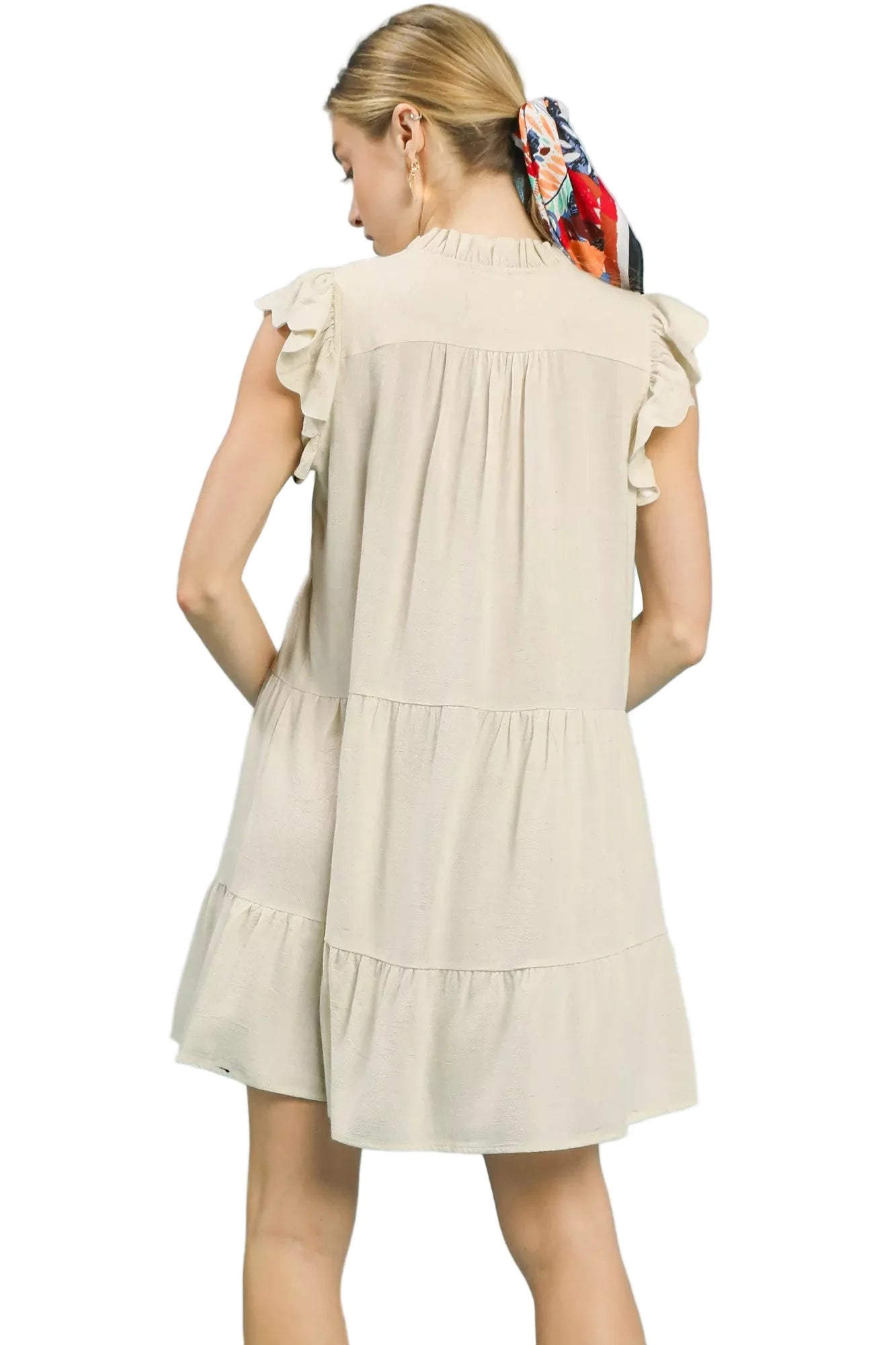 Umgee Linen Tiered Baby Doll Dress