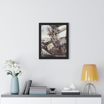 Nautical Framed Vertical Poster | Coastal Wall Art, Maritime Decor, Boat Artwork, Beach House Decor, Gift for Sailors