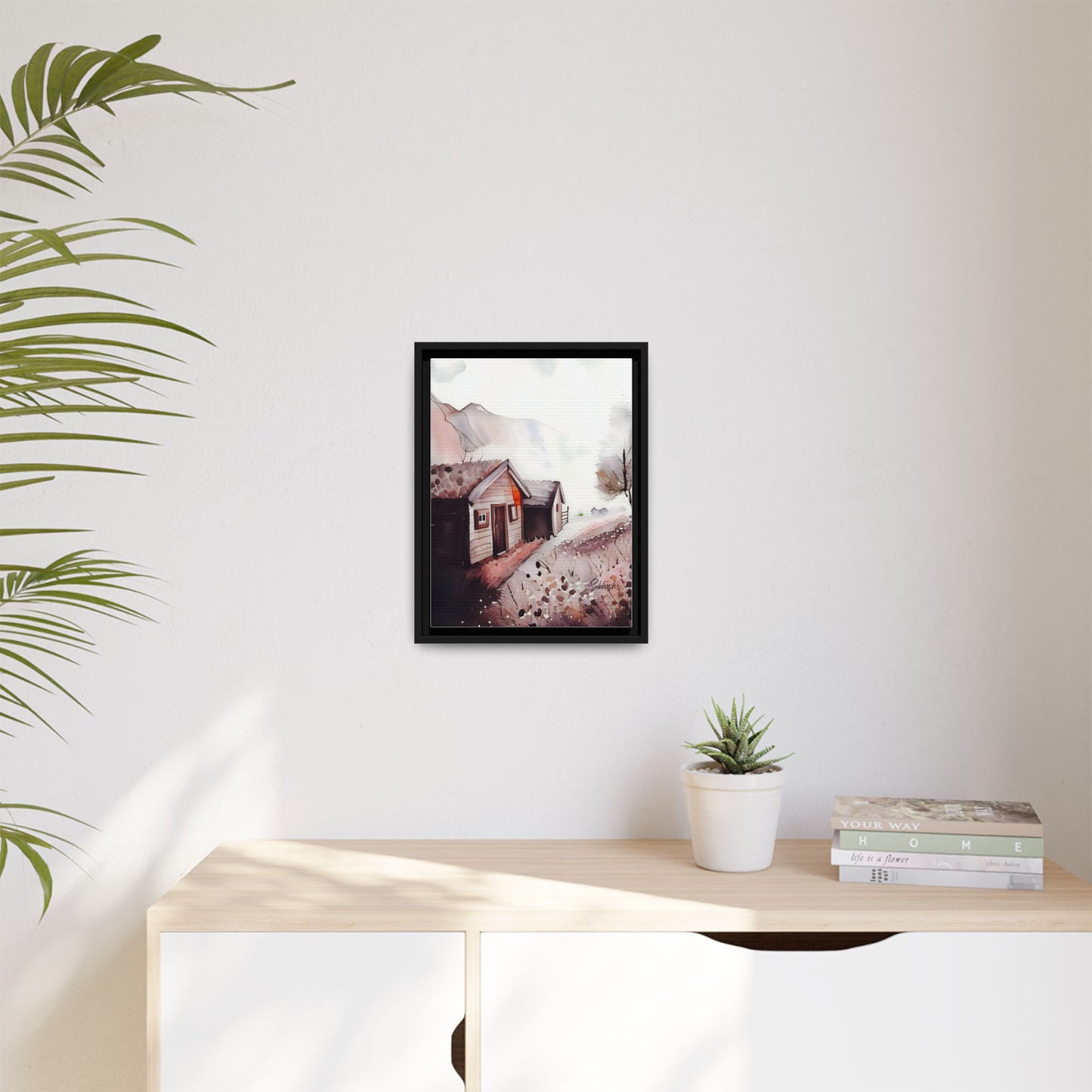 Framed Canvas Art Print, Rustic Home Decor, Farmhouse Wall Art, Cozy Living Room Decoration, Nature Landscape Artwork