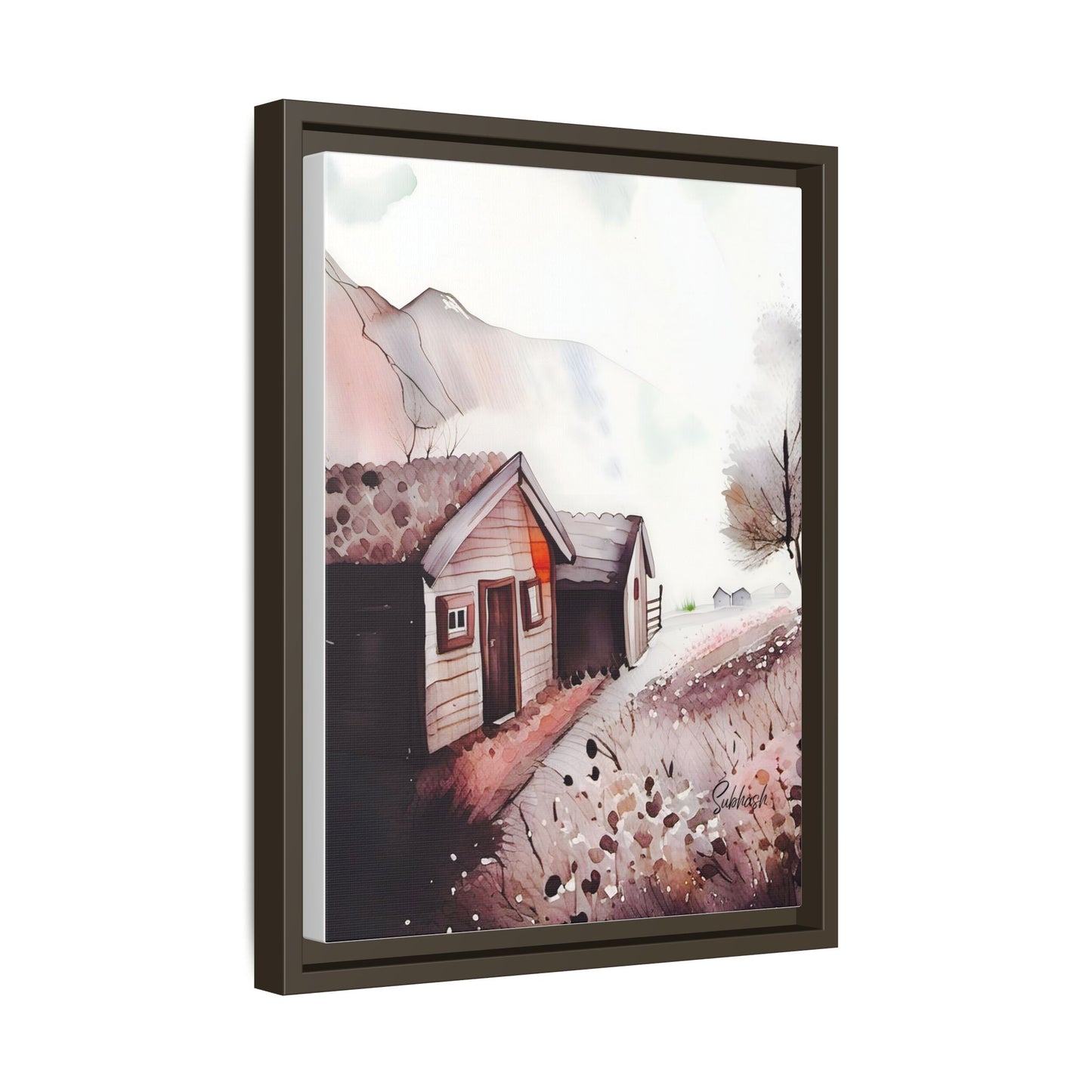 Framed Canvas Art Print, Rustic Home Decor, Farmhouse Wall Art, Cozy Living Room Decoration, Nature Landscape Artwork