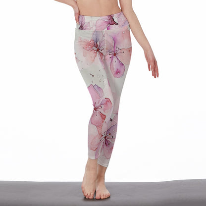 All-Over Print Women's High Waist Leggings | Side Stitch Closure