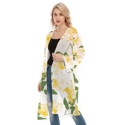 All- Over Print Women's Long Sleeve Mesh Cardigan