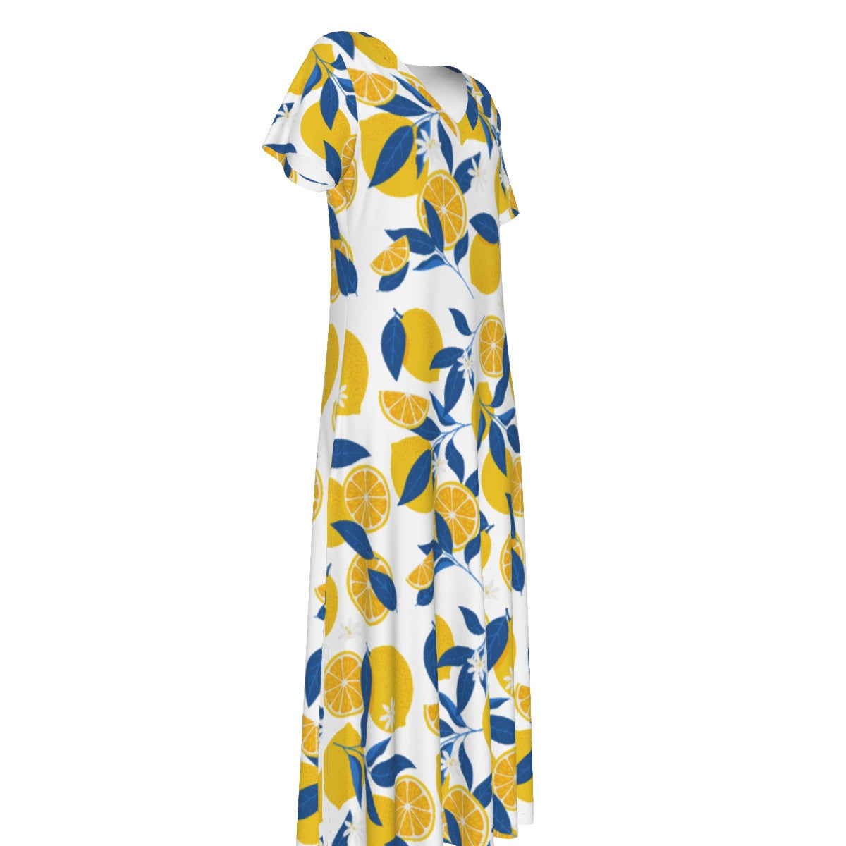 All-Over Print Women's V-neck Dress With Side Slit