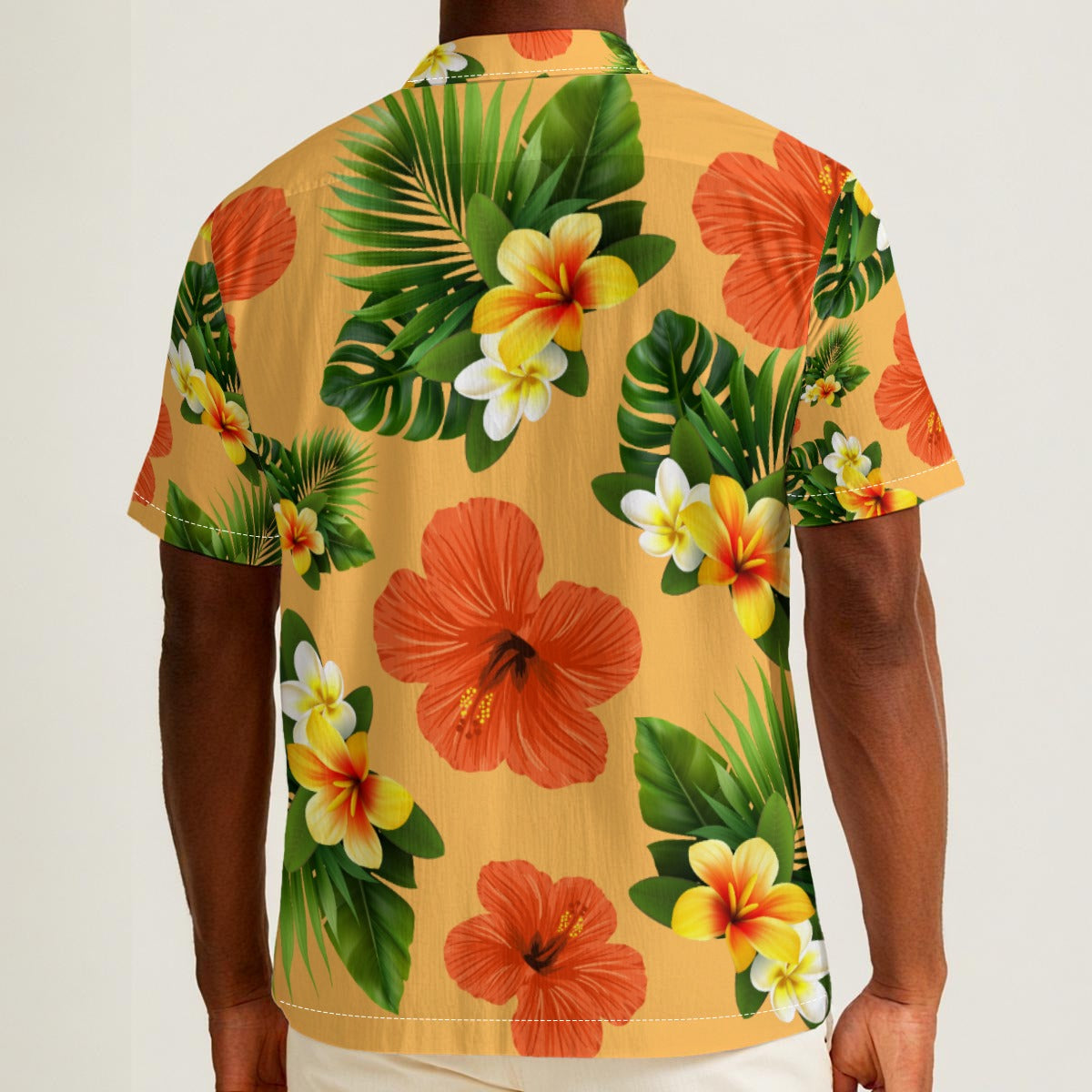 All-Over Print Men's Hawaiian Shirt With Button Closure |115GSM Cotton poplin