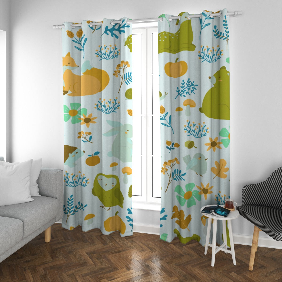 Cute Animals Grommet Curtains (Small Size)