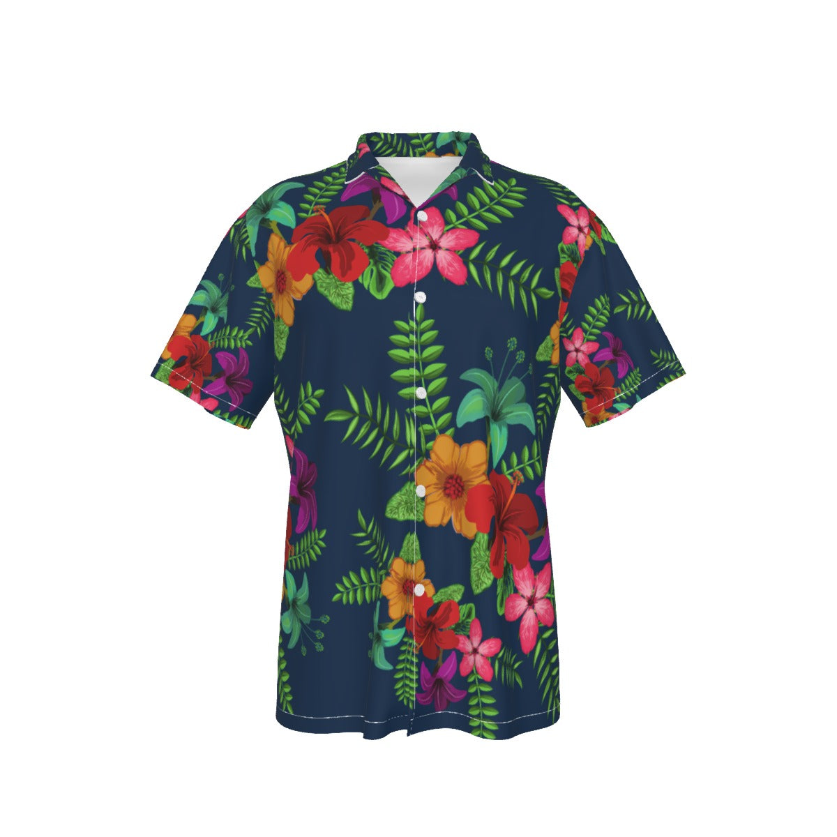 All Over Print Vibrant Tropical Hawaiian Button-Down Shirt, Summer Fashion Shirt, Vacation Wear, Luau Party Outfit, Unisex Floral Shirt, Beach Casual Top