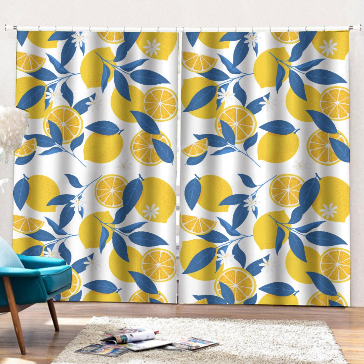 Floral Curtains with Hooks (Large Size)