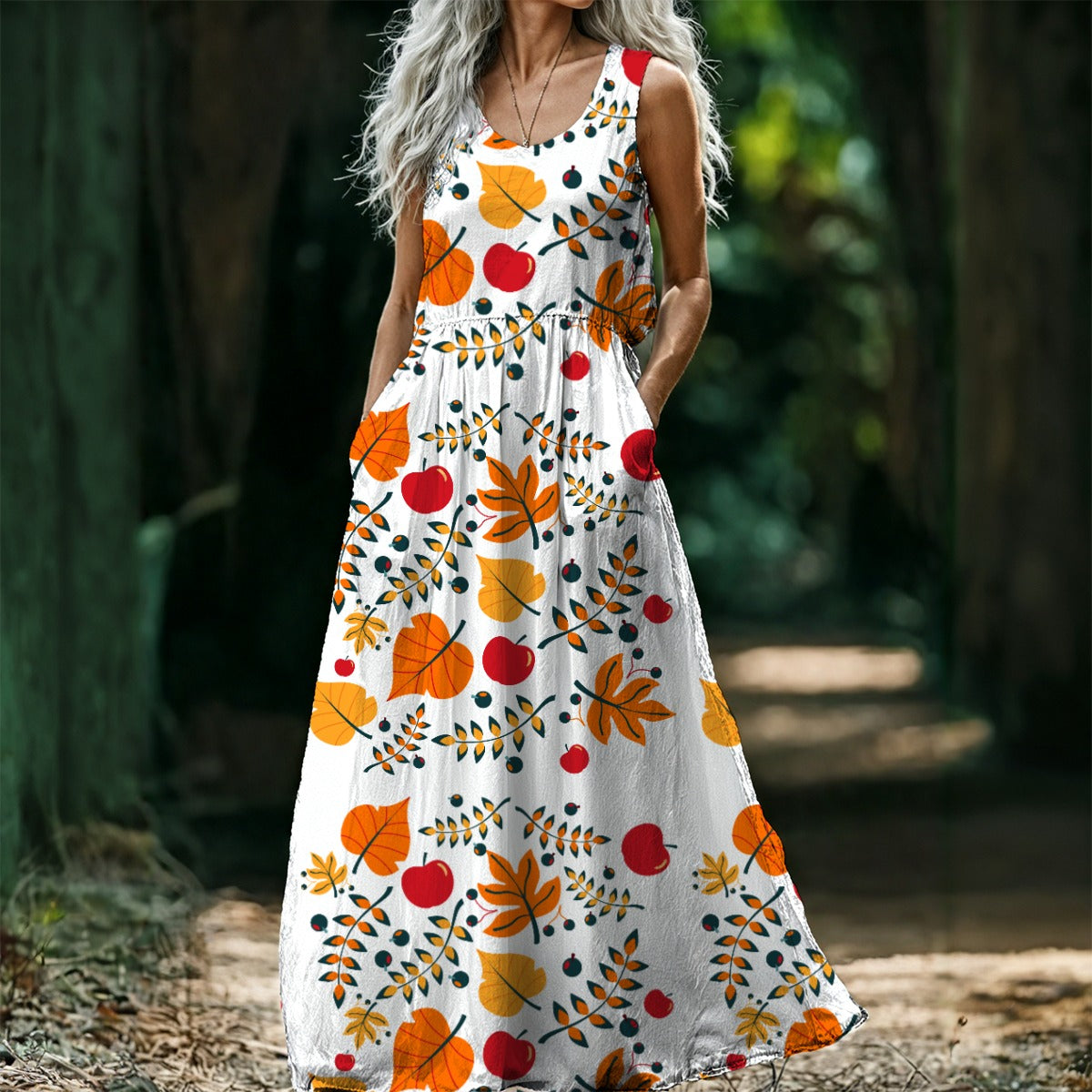 All-Over Print Women’s Sleeveless Maxi Dress