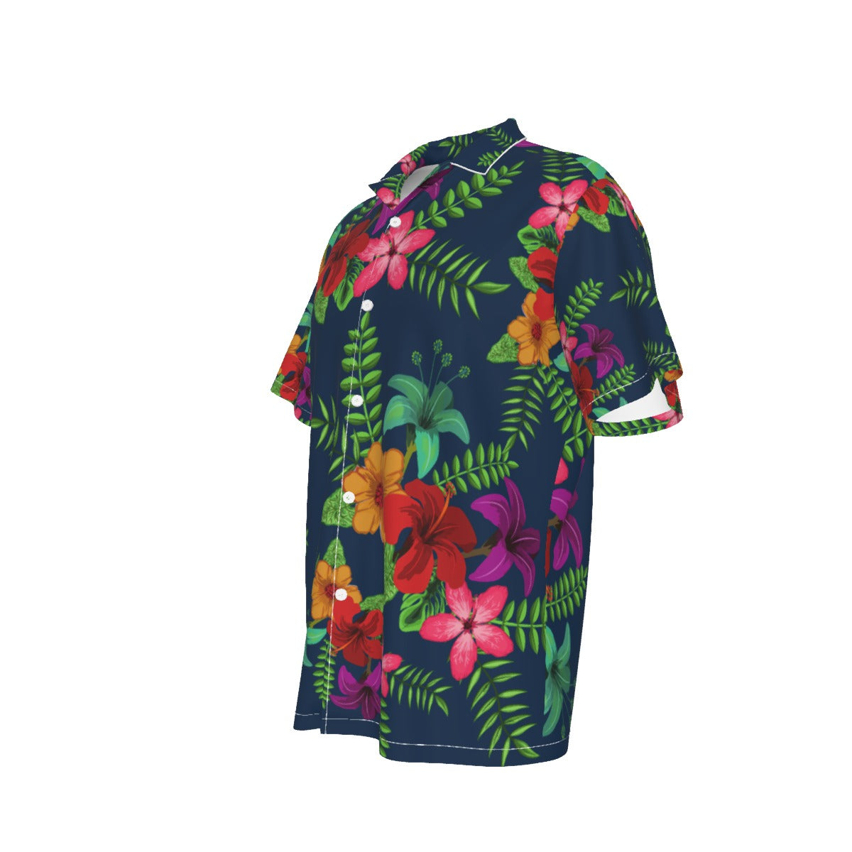 All Over Print Vibrant Tropical Hawaiian Button-Down Shirt, Summer Fashion Shirt, Vacation Wear, Luau Party Outfit, Unisex Floral Shirt, Beach Casual Top