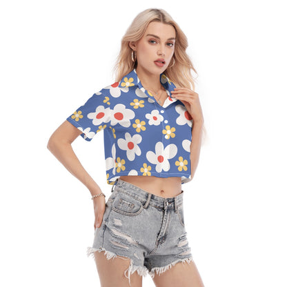 All-Over Print Women's Cropped Shirt