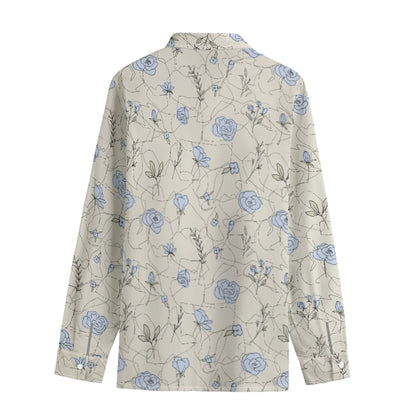 All-Over Print Men's Lapel Collar Shirt With Concealed Placket |115GSM Cotton poplin