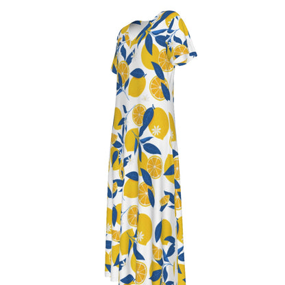 All-Over Print Women's V-neck Dress With Side Slit