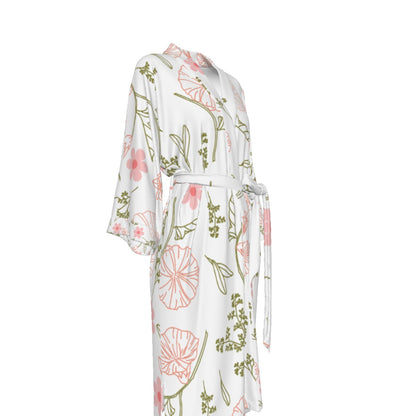 All-Over Print Women's Satin Kimono Robe
