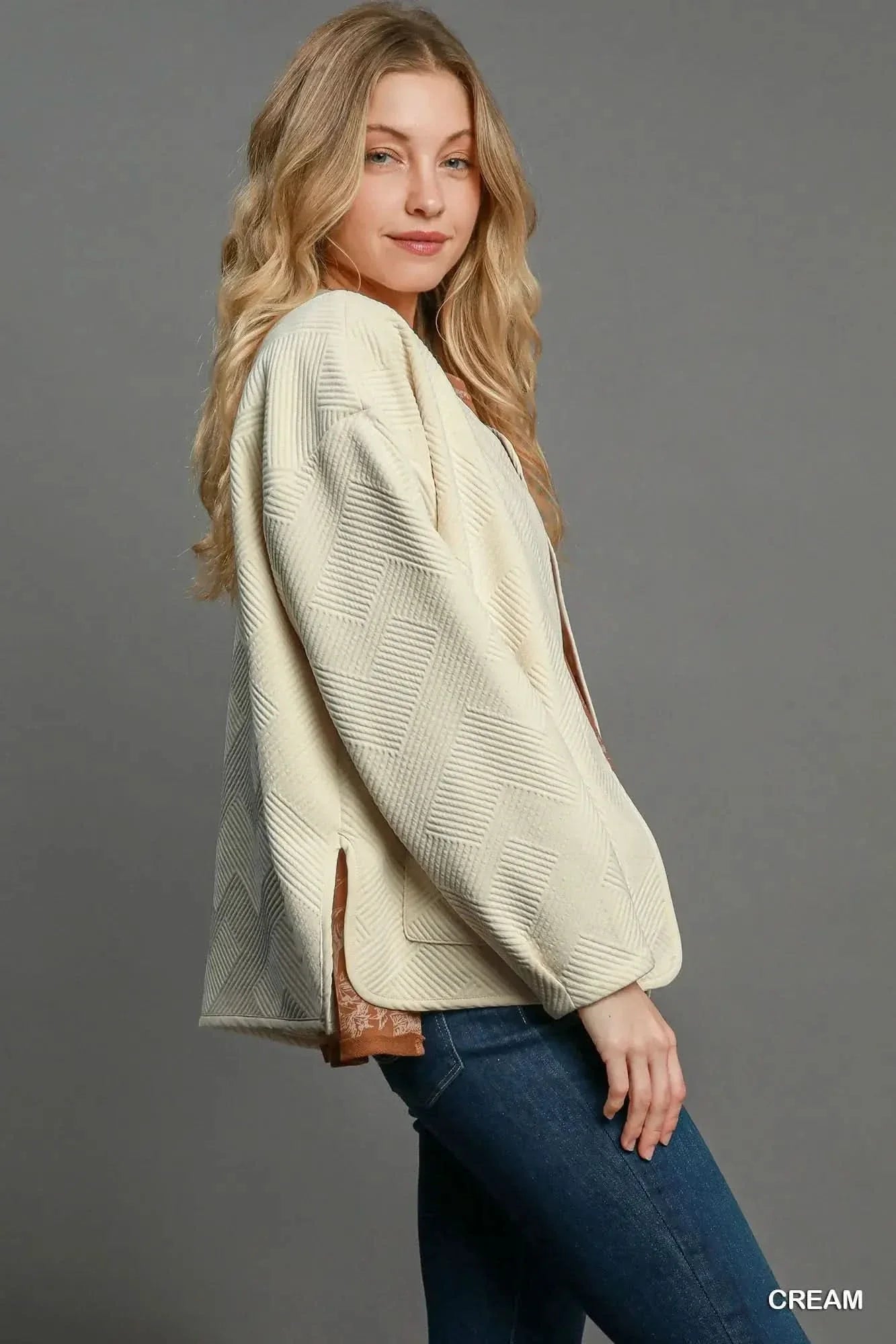 Umgee Textured Jacquard Jacket