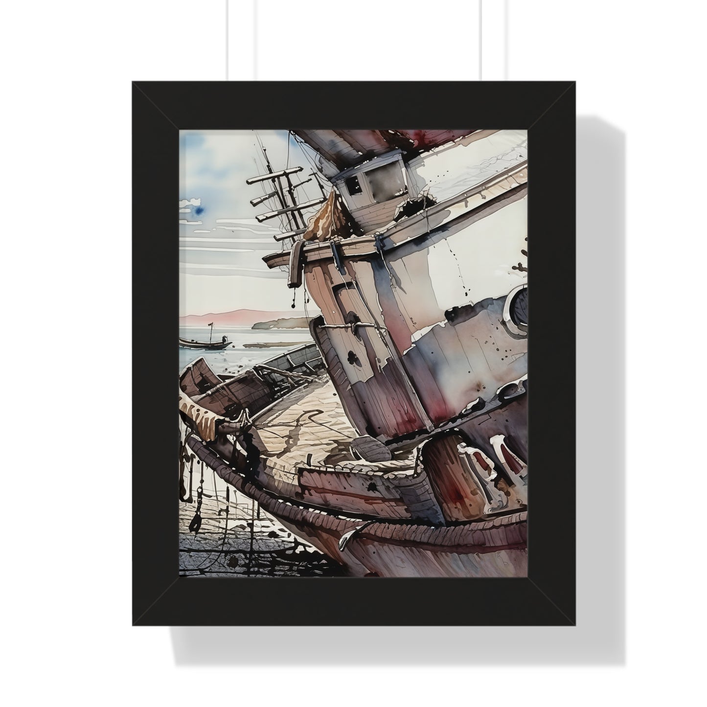 Nautical Framed Vertical Poster | Coastal Wall Art, Maritime Decor, Boat Artwork, Beach House Decor, Gift for Sailors
