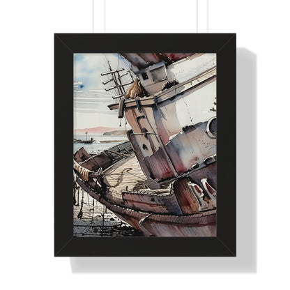 Nautical Framed Vertical Poster | Coastal Wall Art, Maritime Decor, Boat Artwork, Beach House Decor, Gift for Sailors