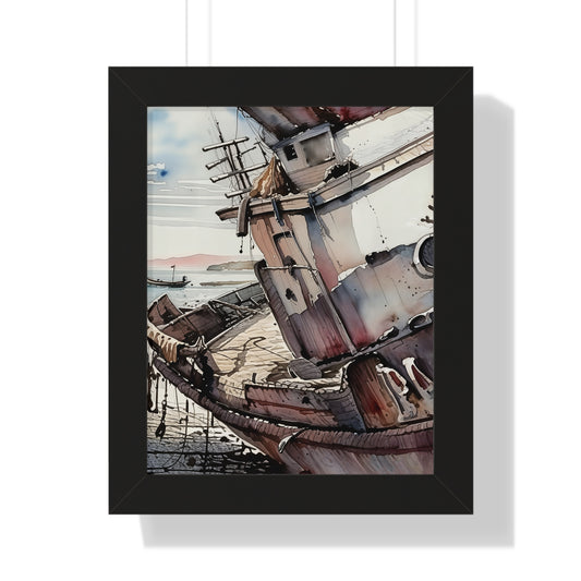 Nautical Framed Vertical Poster | Coastal Wall Art, Maritime Decor, Boat Artwork, Beach House Decor, Gift for Sailors