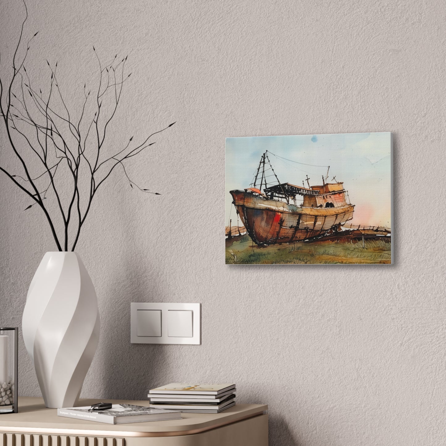 Rustic Ship Canvas Wall Art, Nautical Decor, Ocean Lover Gift, Beach House Wall Art, Maritime Home Decor