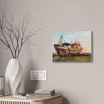 Rustic Ship Canvas Wall Art, Nautical Decor, Ocean Lover Gift, Beach House Wall Art, Maritime Home Decor