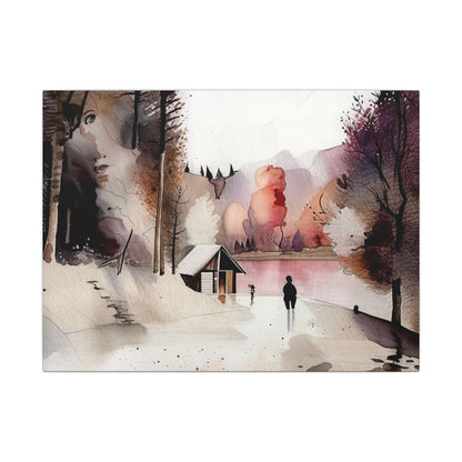 Serene Landscape Canvas Art Print, Home Decor, Wall Art, Nature Decor, Gift for Art Lovers, Minimalist Design