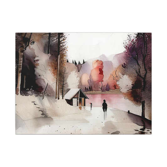 Serene Landscape Canvas Art Print, Home Decor, Wall Art, Nature Decor, Gift for Art Lovers, Minimalist Design