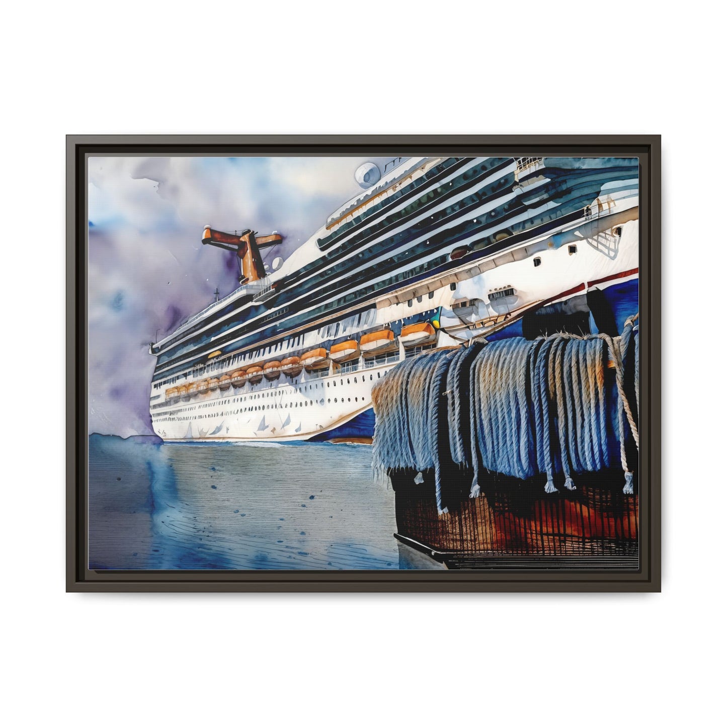 Cruise Ship Matte Canvas Wall Art, Nautical Home Decor, Framed Maritime Print, Unique Gift for Travelers, Ocean Lover's Wall Decor