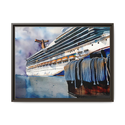 Cruise Ship Matte Canvas Wall Art, Nautical Home Decor, Framed Maritime Print, Unique Gift for Travelers, Ocean Lover's Wall Decor